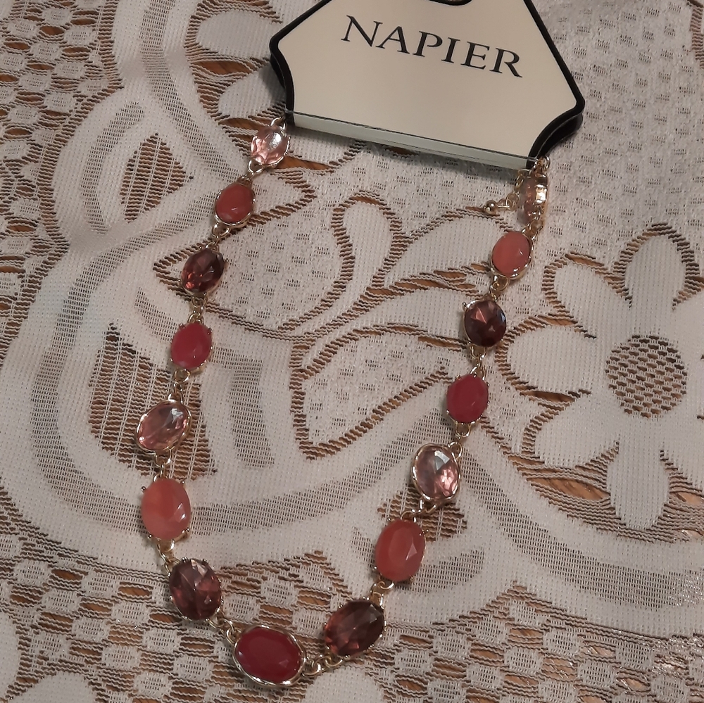 Napier Women's Necklace with Pink and Gold Accents